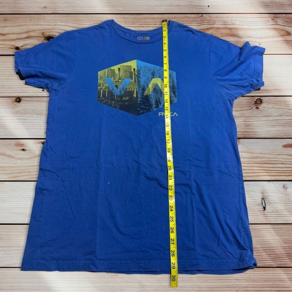 RVCA Blue T-Shirt Size Large - Picture 4 of 6